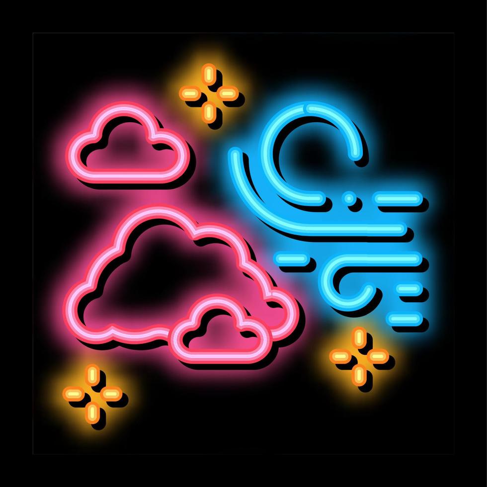 illustration d'icône de lueur de néon d'air frais d'odeur vecteur