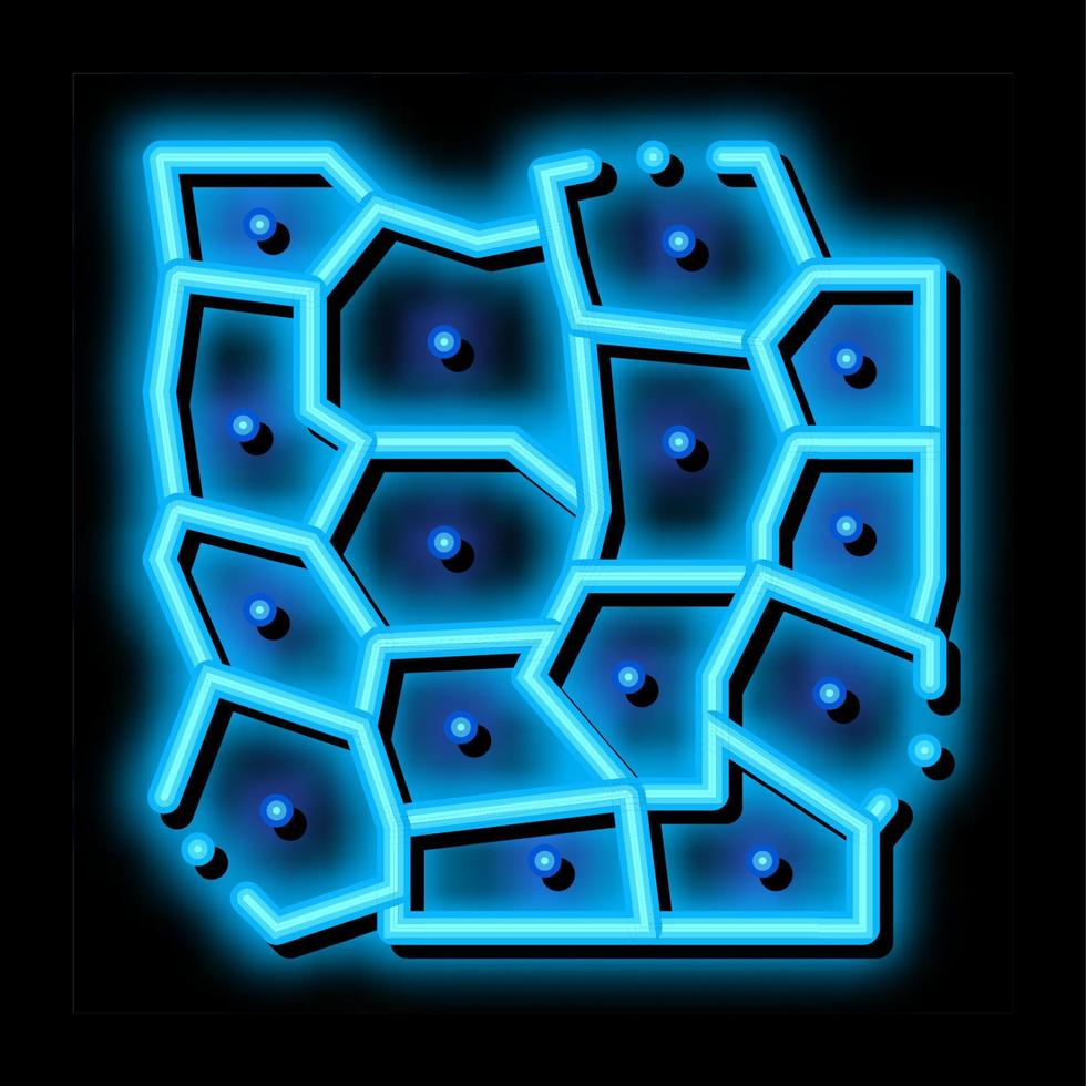 illustration de l'icône de la lueur néon des cellules dermiques microscopiques vecteur
