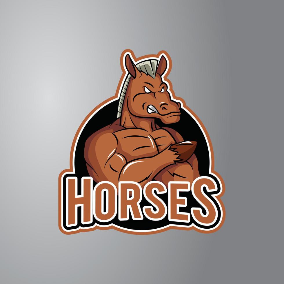 insigne de conception d'illustration de cheval vecteur