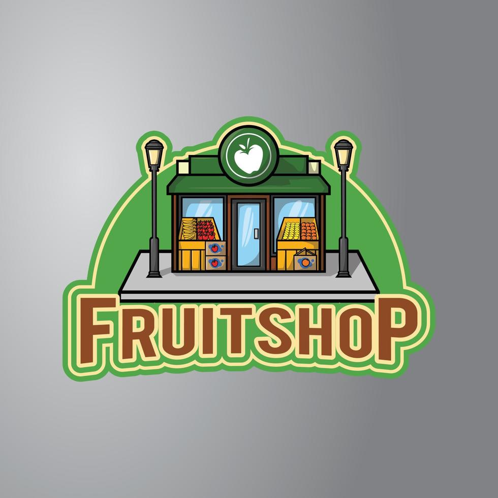insigne d'illustration de magasin de fruits vecteur