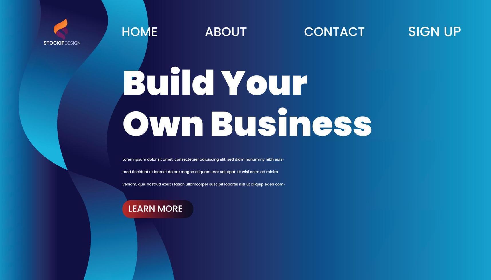 vecteur libre de page de destination de site Web de fond abstrait créer votre propre entreprise