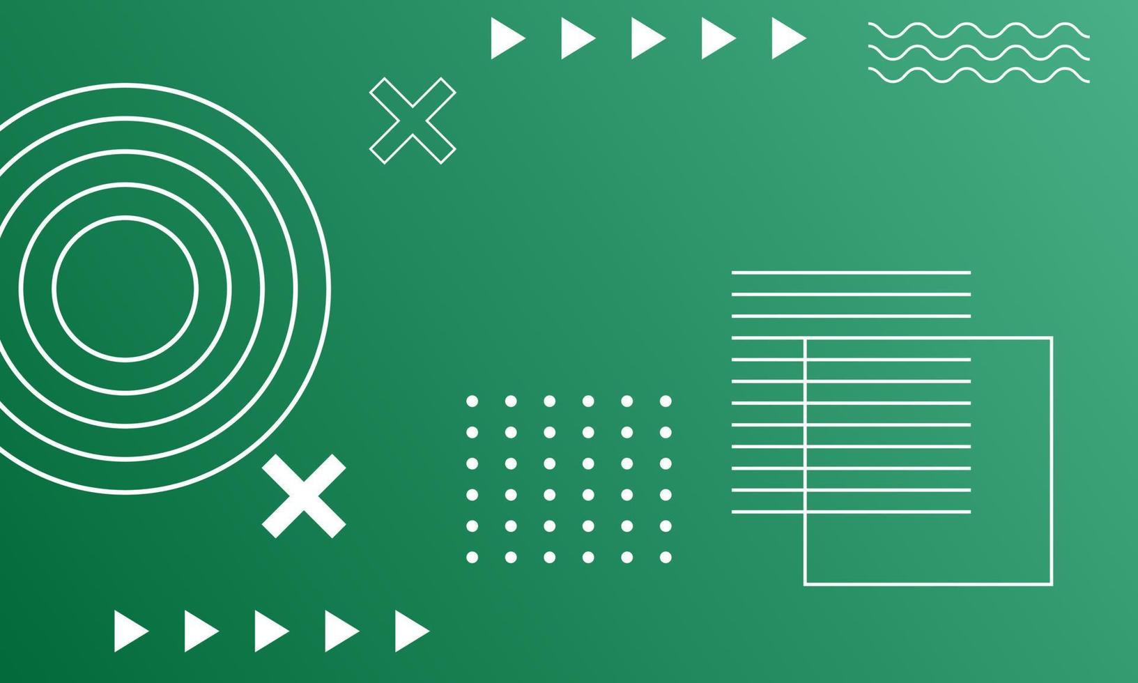 conception d'arrière-plans abstraits géométriques. composition de formes géométriques simples sur un fond de dégradé vert. vecteur