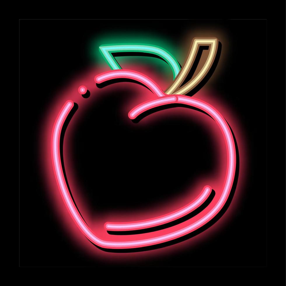 illustration d'icône de néon de fruits en forme de coeur vecteur