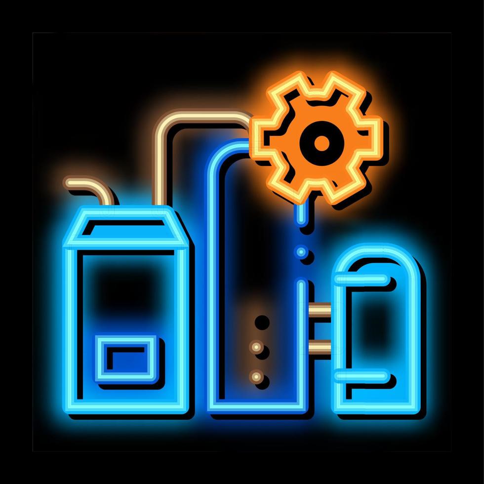 illustration de l'icône de lueur au néon de produits laitiers vecteur