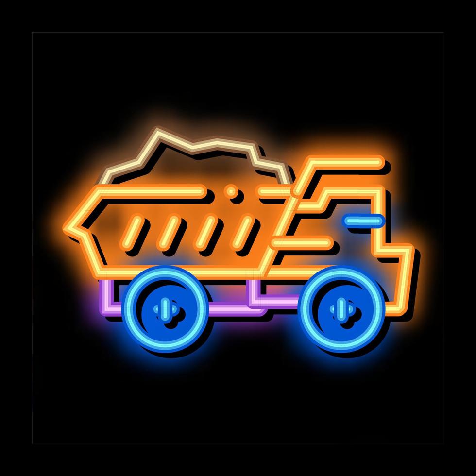 illustration d'icône de lueur de néon de camion à moteur vecteur