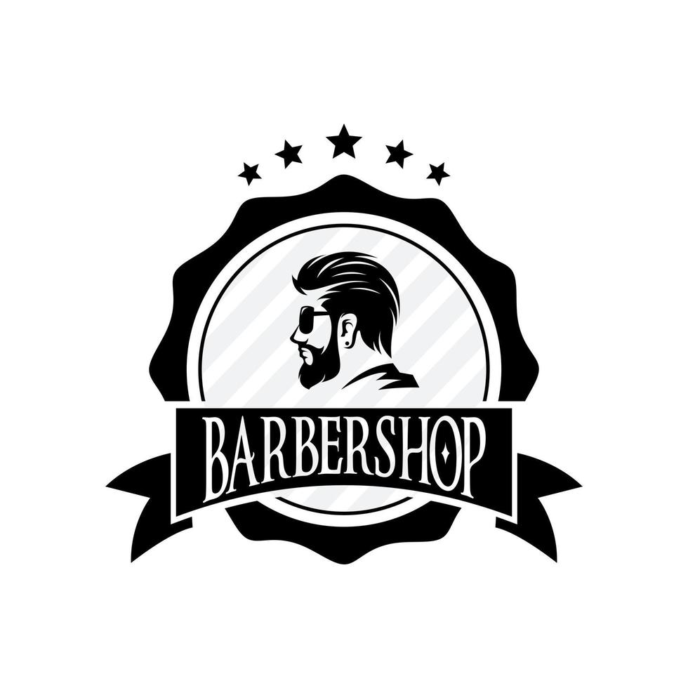 modèle vectoriel de logo de salon de coiffure v4