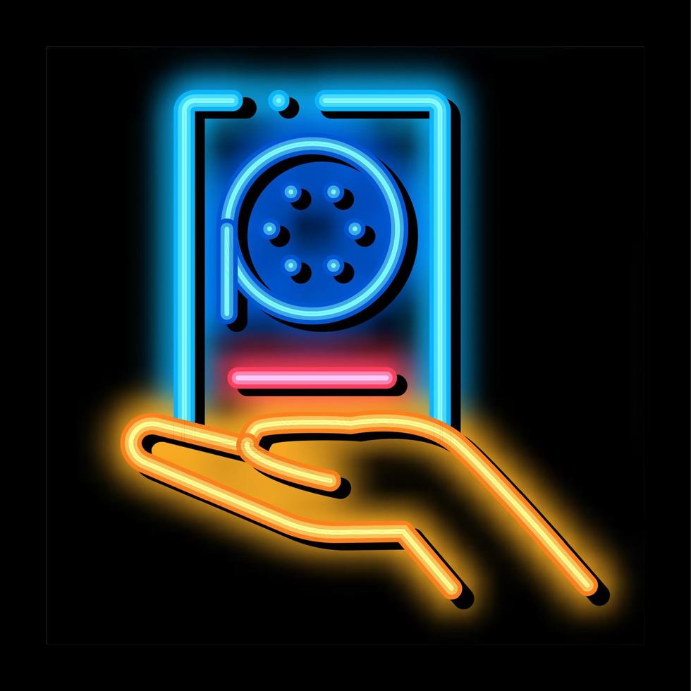 illustration de l'icône de lueur au néon de l'enregistreur vocal vecteur