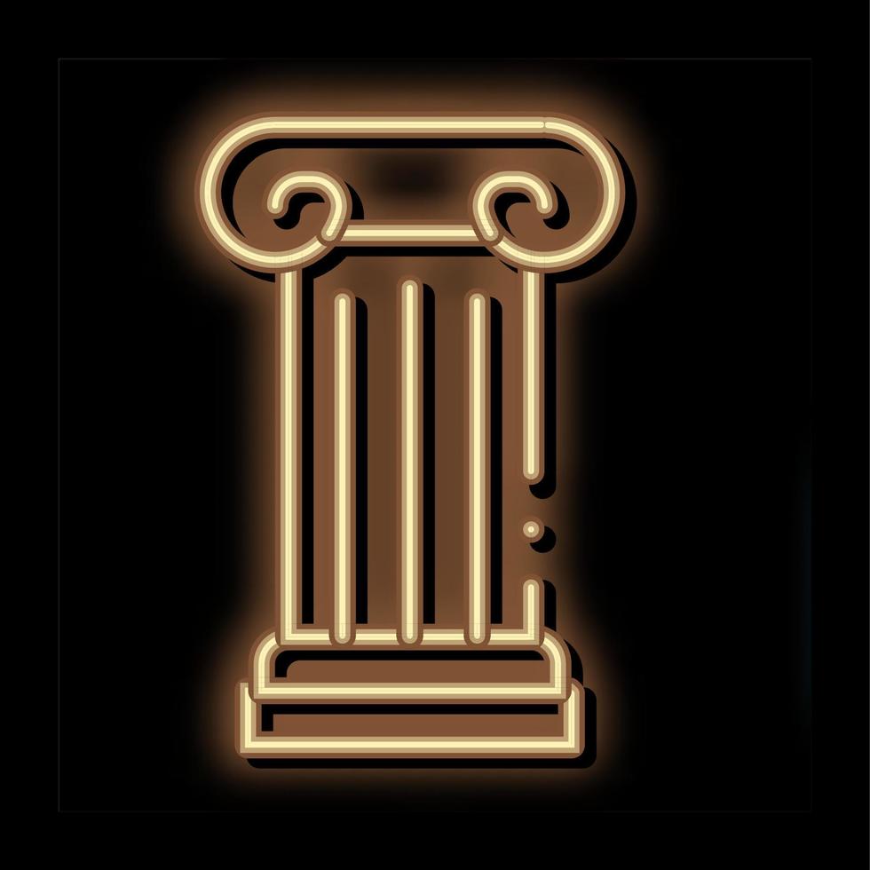 illustration d'icône de lueur de néon de colonne antique vecteur