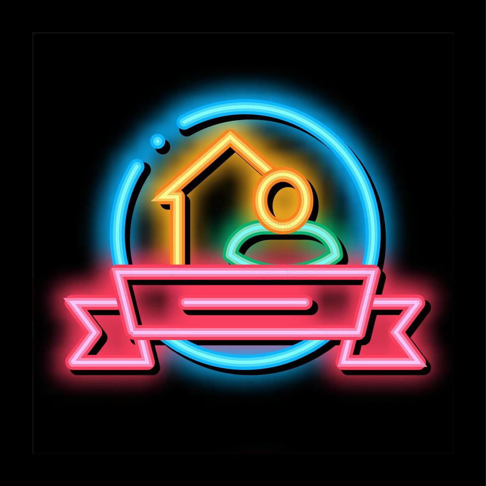 brasseur logo étiquette néon lueur icône illustration vecteur