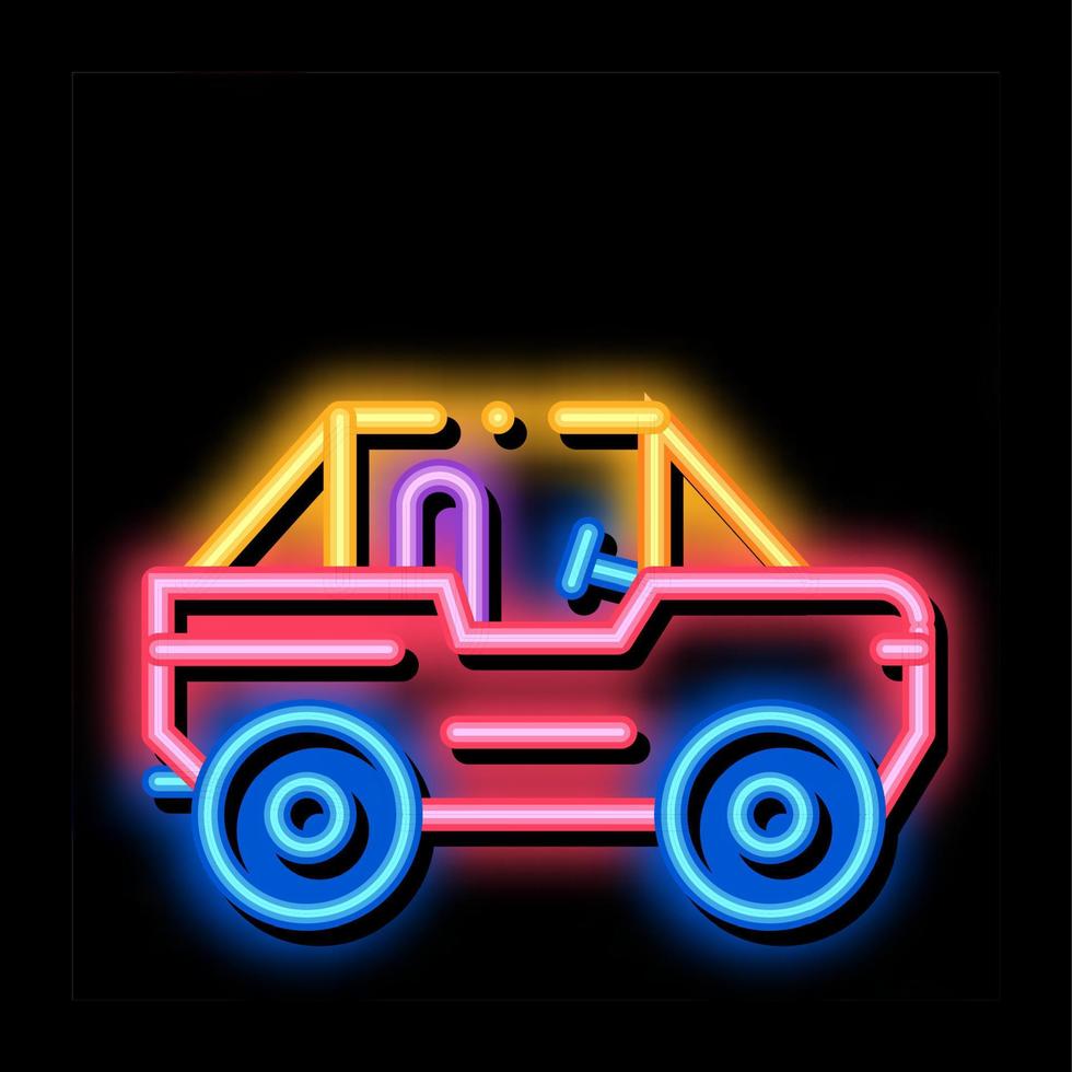 illustration d'icône de lueur de néon de voiture vecteur