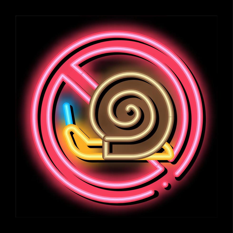 illustration d'icône de lueur au néon d'escargot croisé vecteur