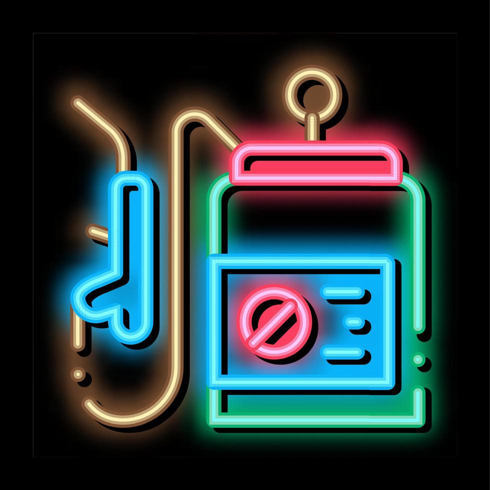 illustration de l'icône de lueur au néon de l'équipement de pulvérisation vecteur
