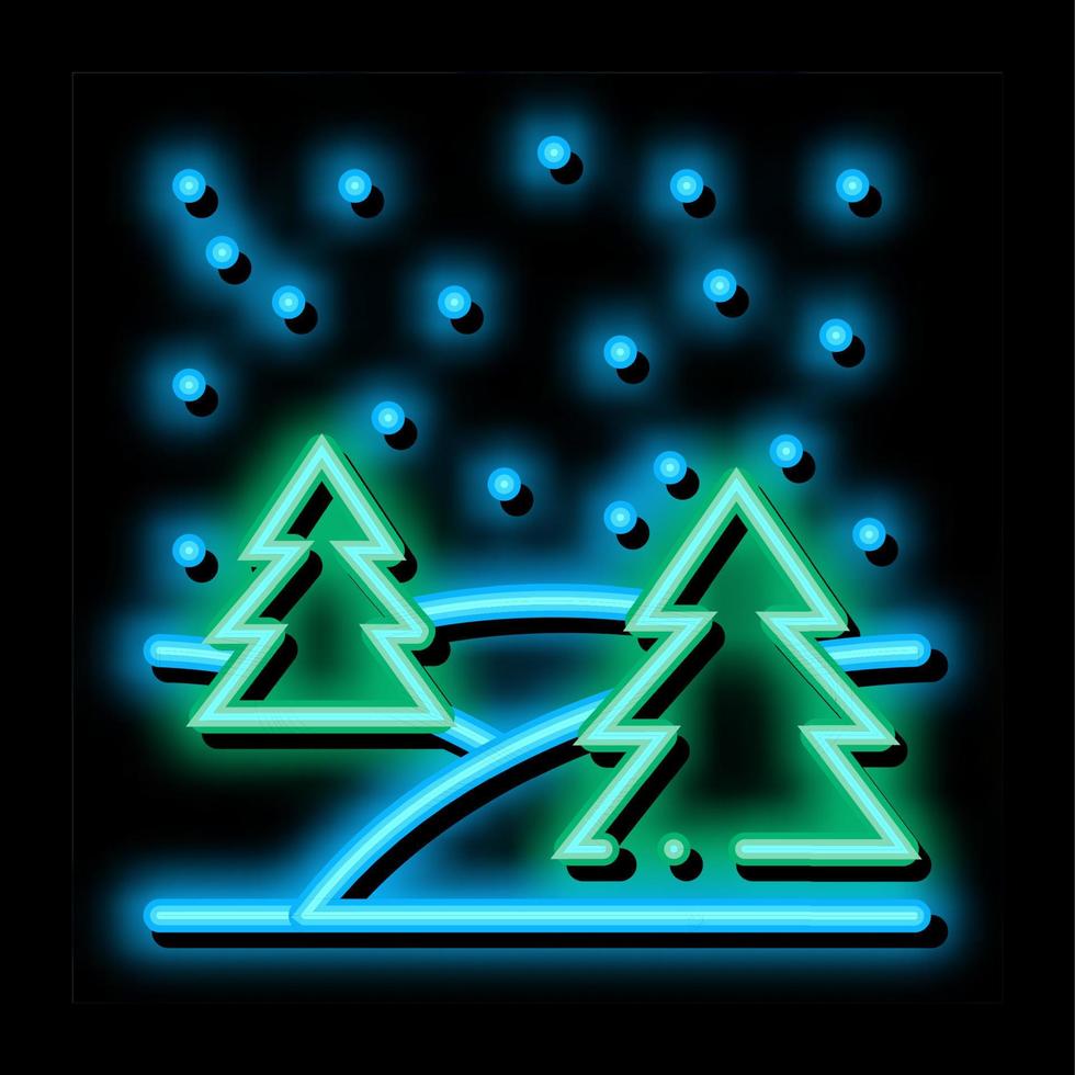 illustration d'icône de lueur de néon de forêt de nuit vecteur