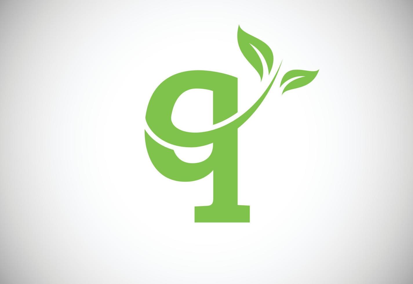 lettre initiale q et logo de la feuille. concept de logo écologique. logo vectoriel moderne pour l'entreprise écologique et l'identité de l'entreprise