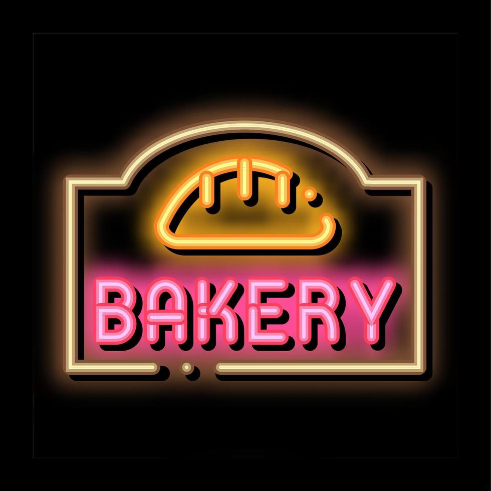 boulangerie pain boutique plaque signalétique néon lueur icône illustration vecteur