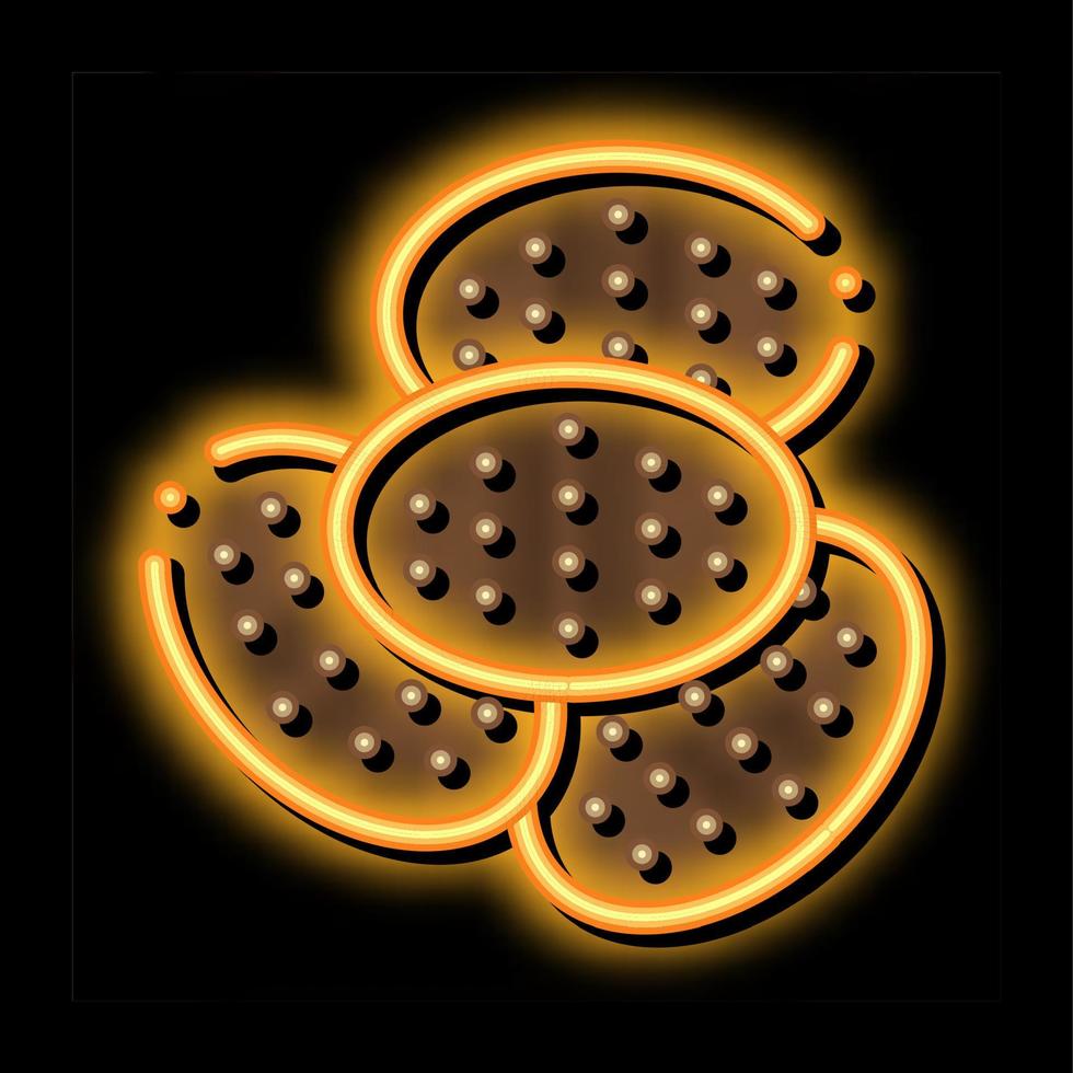 biscuit de boulangerie nourriture savoureuse illustration d'icône de lueur au néon vecteur