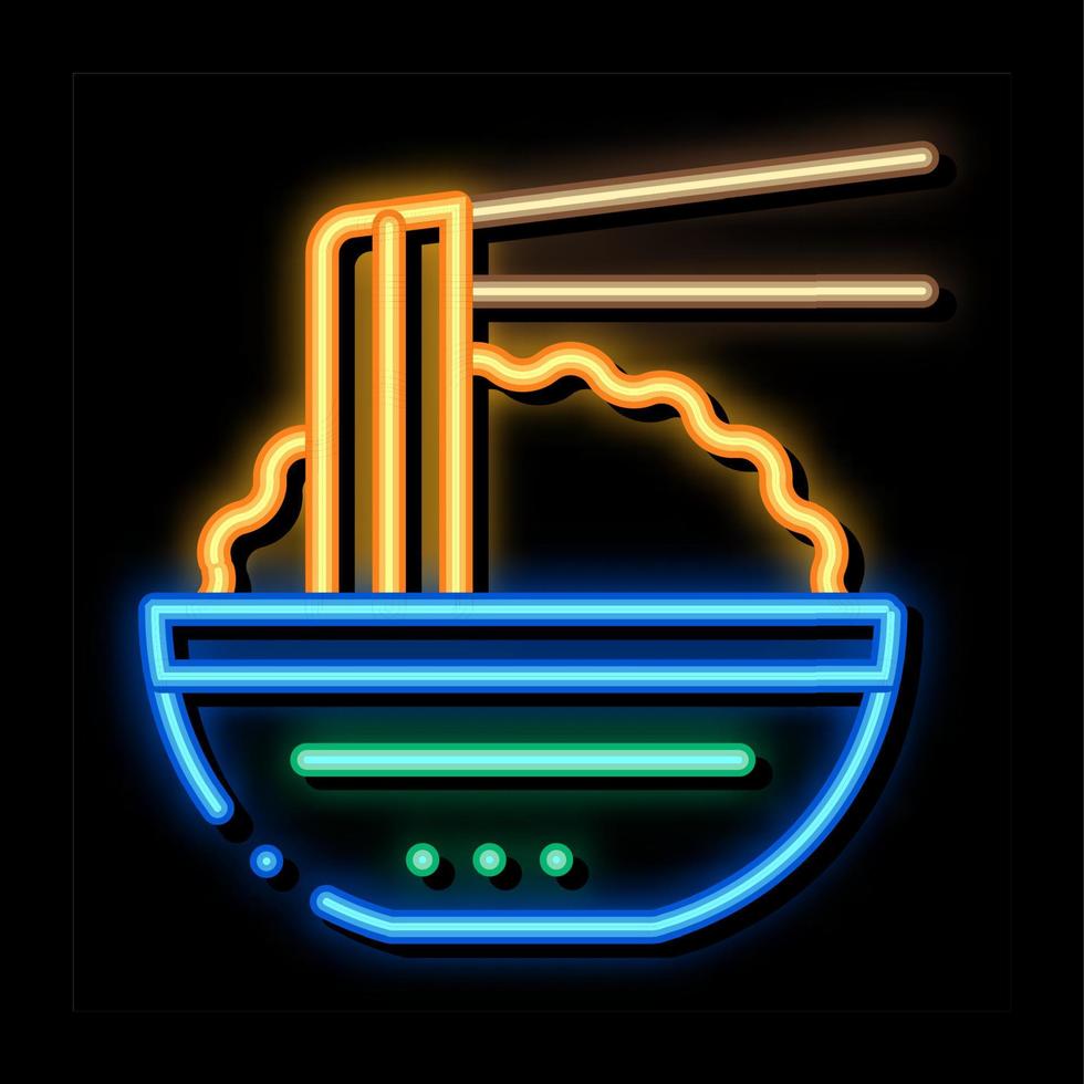 corée du sud repas néon lueur icône illustration vecteur