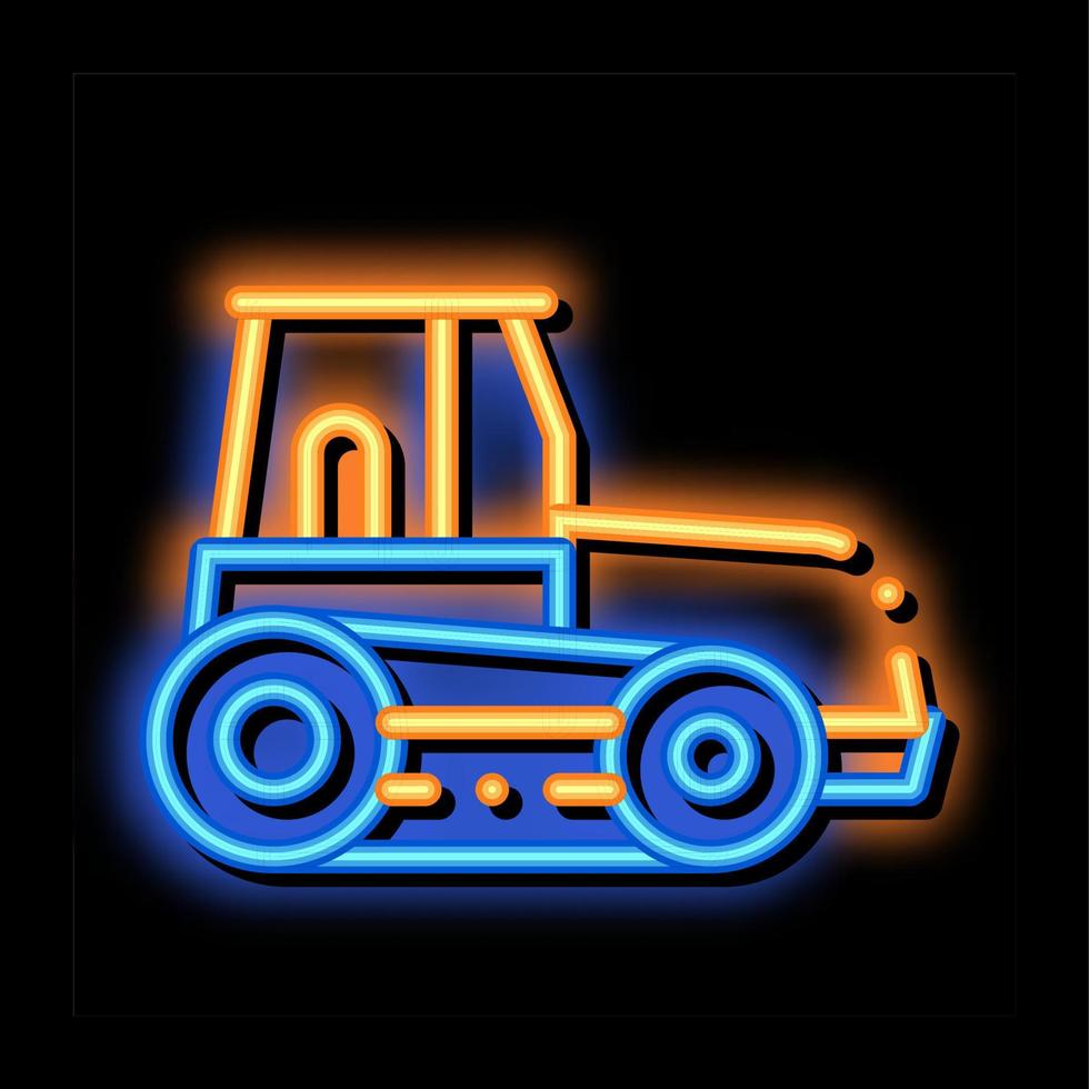 chenille tracteur véhicule néon lueur icône illustration vecteur