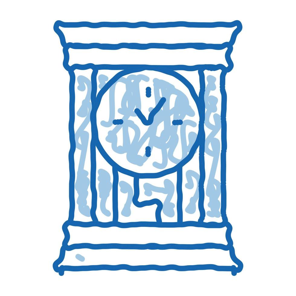 montre domestique doodle icône illustration dessinée à la main vecteur