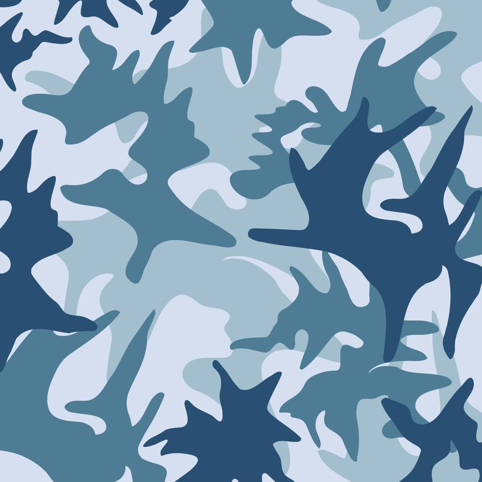 motif de rayures de camouflage abstrait de la mer bleue fond militaire adapté au tissu imprimé et à l'emballage vecteur