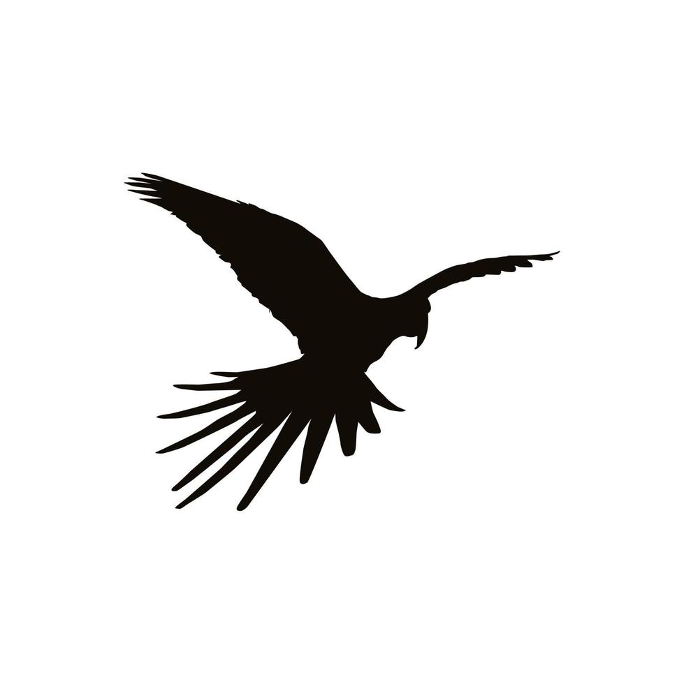 silhouette d'oiseau ara volant pour logo, pictogramme, illustration d'art, site Web ou élément de conception graphique. illustration vectorielle vecteur