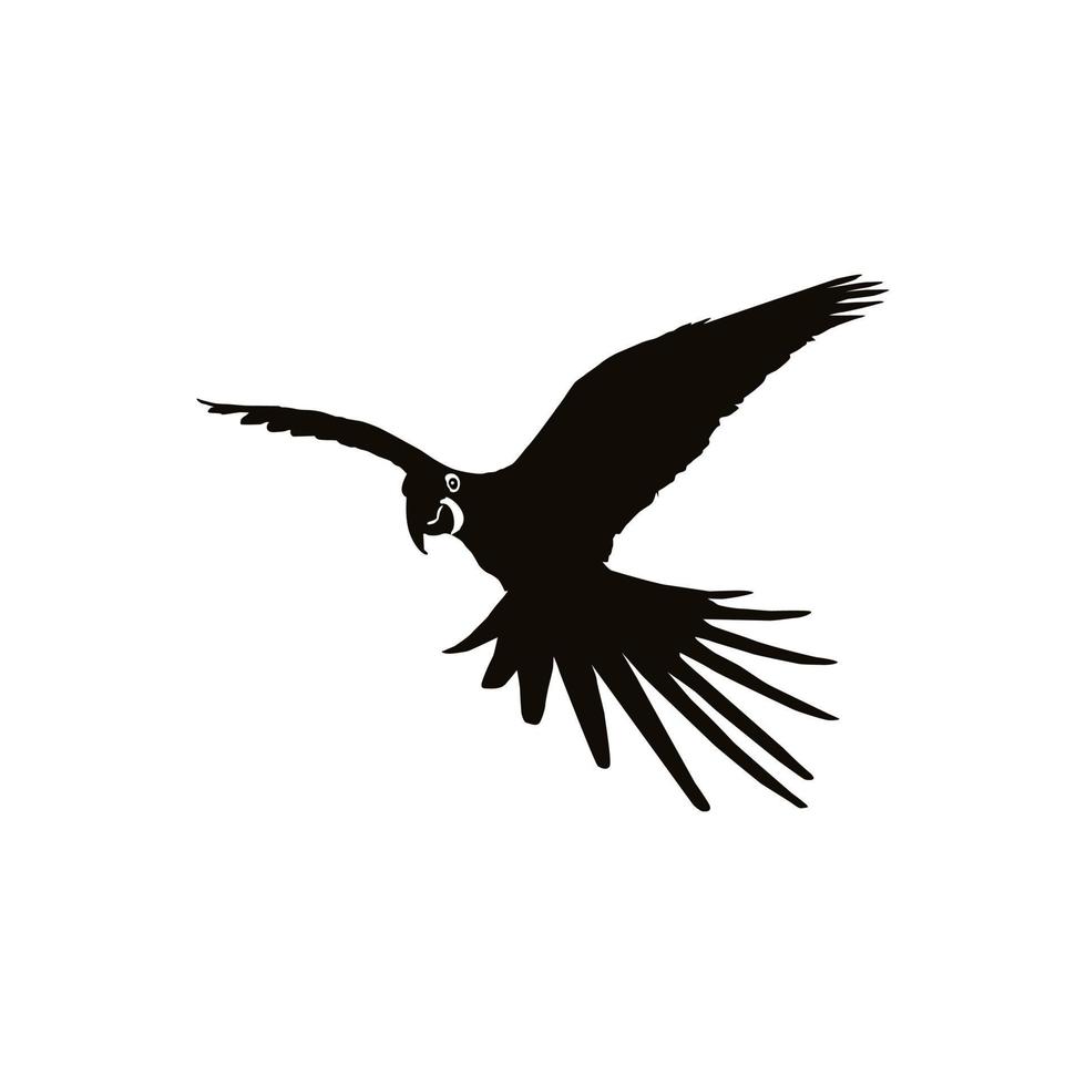 silhouette d'oiseau ara volant pour logo, pictogramme, illustration d'art, site Web ou élément de conception graphique. illustration vectorielle vecteur