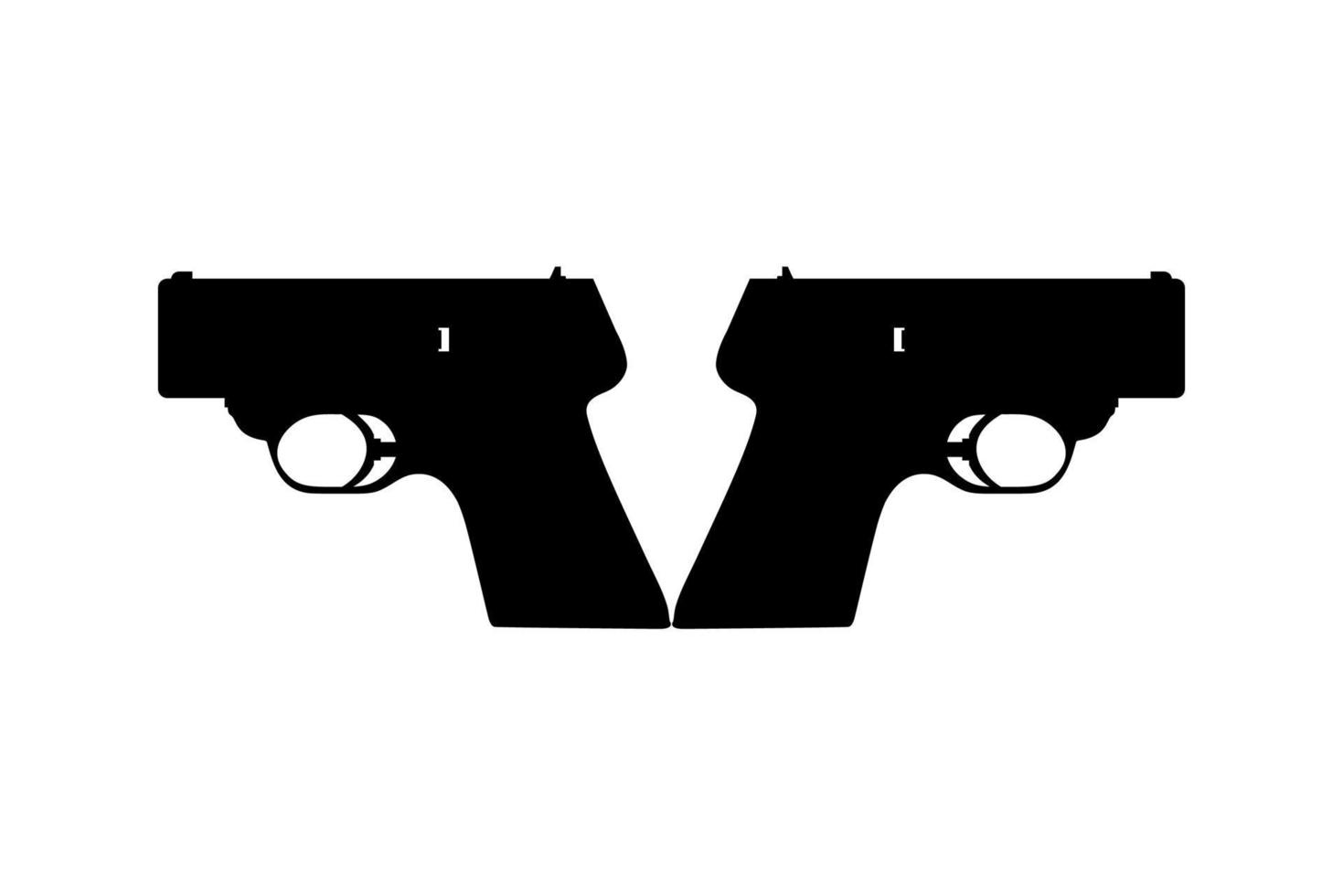 pistolet de silhouette ou pistolet d'arme de poing pour l'illustration d'art, le logo, le pictogramme, le site Web ou l'élément de conception graphique. illustration vectorielle vecteur