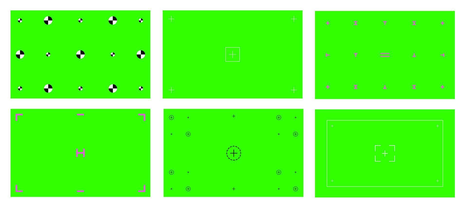 jeu d'illustrations vectorielles de conception de style plat d'écran d'arrière-plan de clé chroma de couleur verte. vecteur