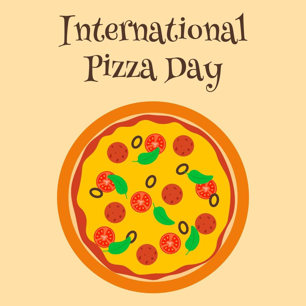 affiche pour la journée internationale de la pizza. vecteur