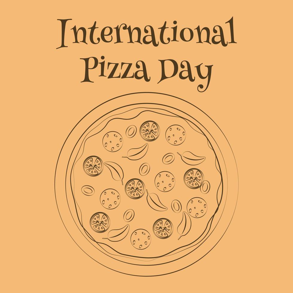 illustration vectorielle. affiche pour la journée internationale de la pizza. vecteur