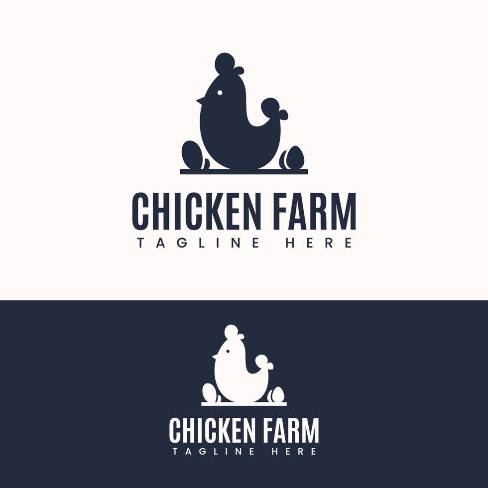 modèle de logo de poulet simple minimaliste vecteur