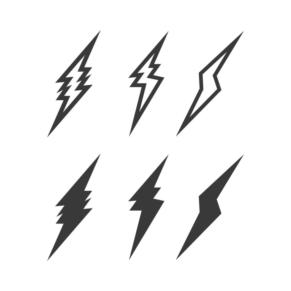 modèle de conception d'illustration de jeu d'icônes vectorielles de logo électrique flash. boulon énergie icon.electric logo flash vecteur boulon