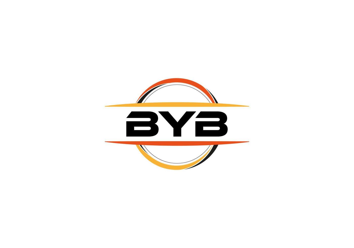 byb lettre redevance mandala forme logo. logo d'art au pinceau byb. logo byb pour une entreprise, une entreprise et un usage commercial. vecteur
