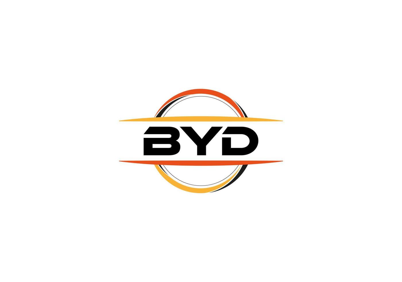 byd lettre redevance mandala forme logo. logo d'art au pinceau byd. logo byd pour une entreprise, une entreprise et un usage commercial. vecteur