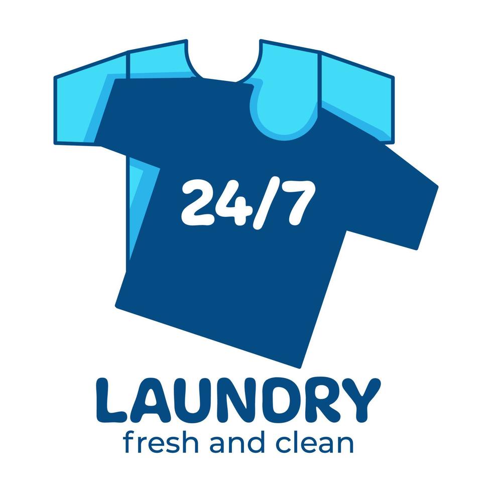 service de blanchisserie, frais et propre 24 7 tous les jours vecteur