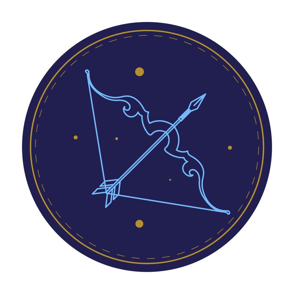 signe astrologique du sagittaire, symbole de l'horoscope vecteur