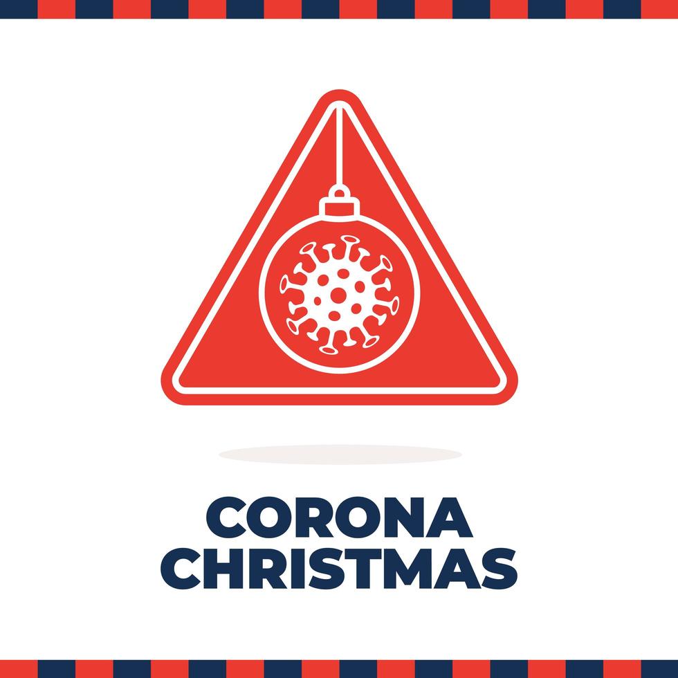 panneau de signalisation de coronavirus de Noël vecteur