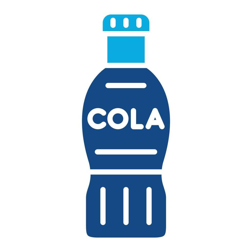 icône de deux couleurs de glyphe de bouteille de cola vecteur