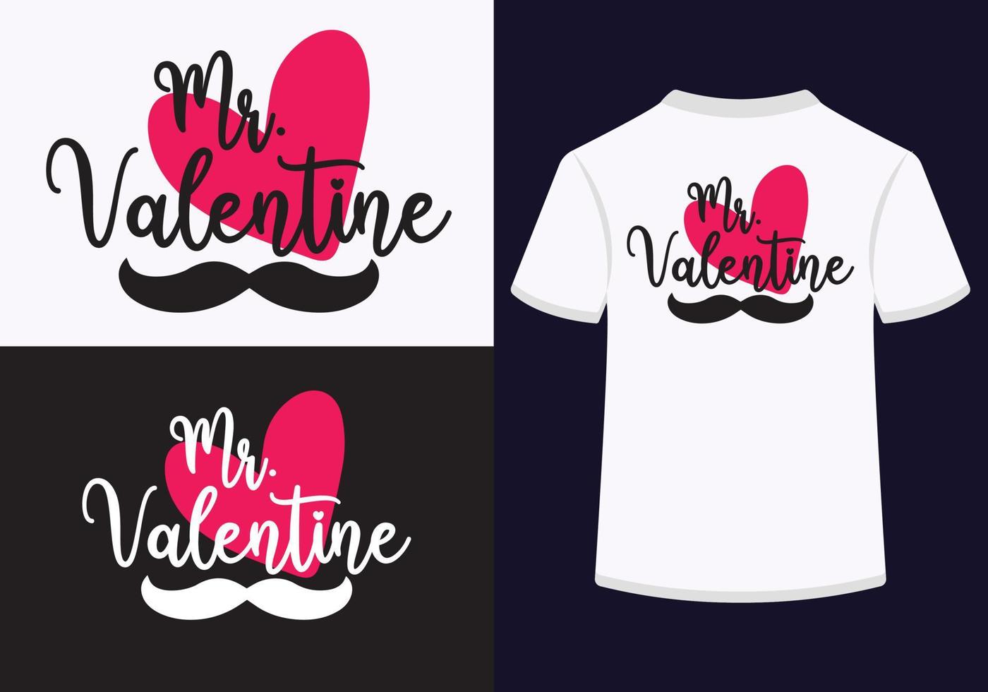 m. conception de t-shirt saint valentin vecteur