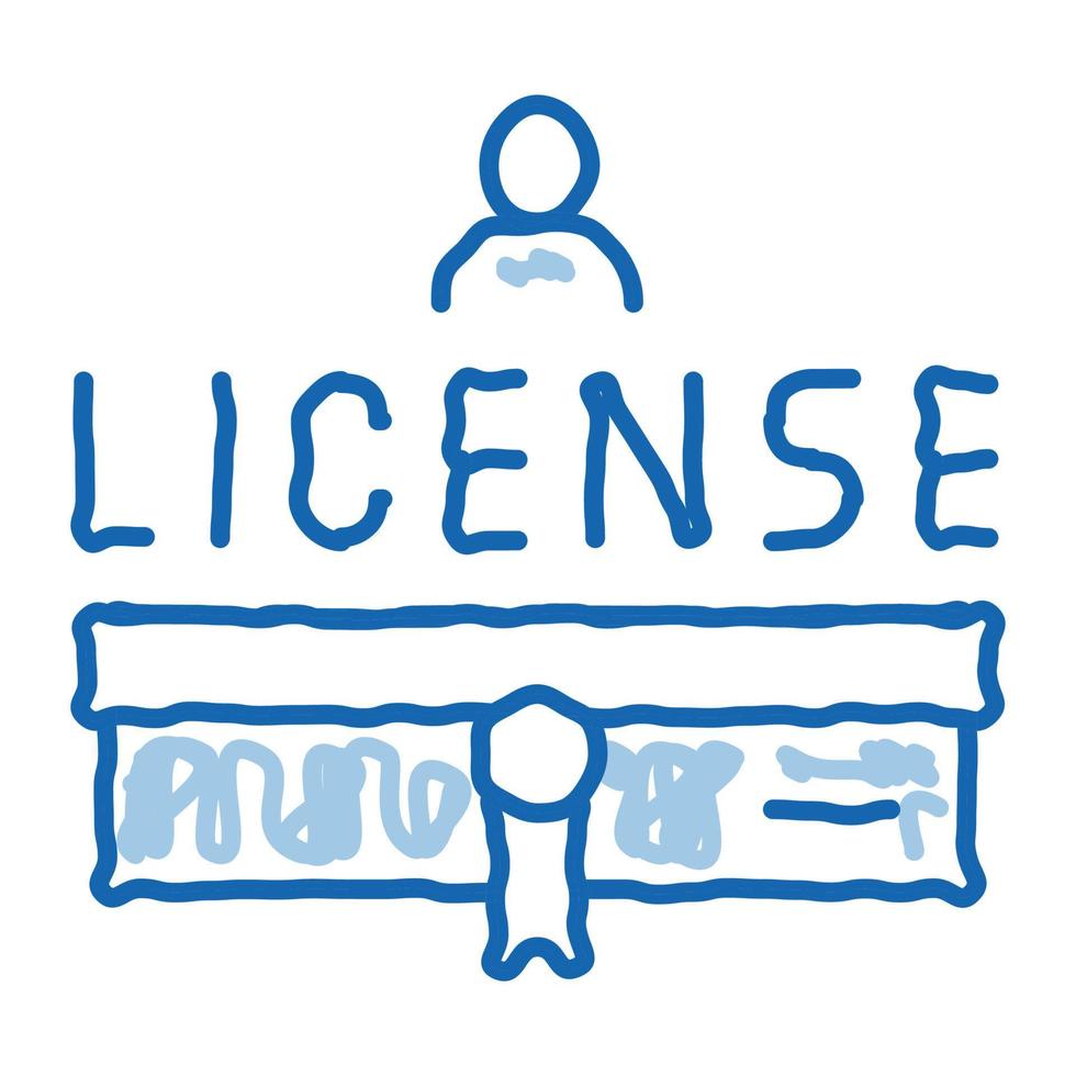 diplôme licence doodle icône illustration dessinée à la main vecteur