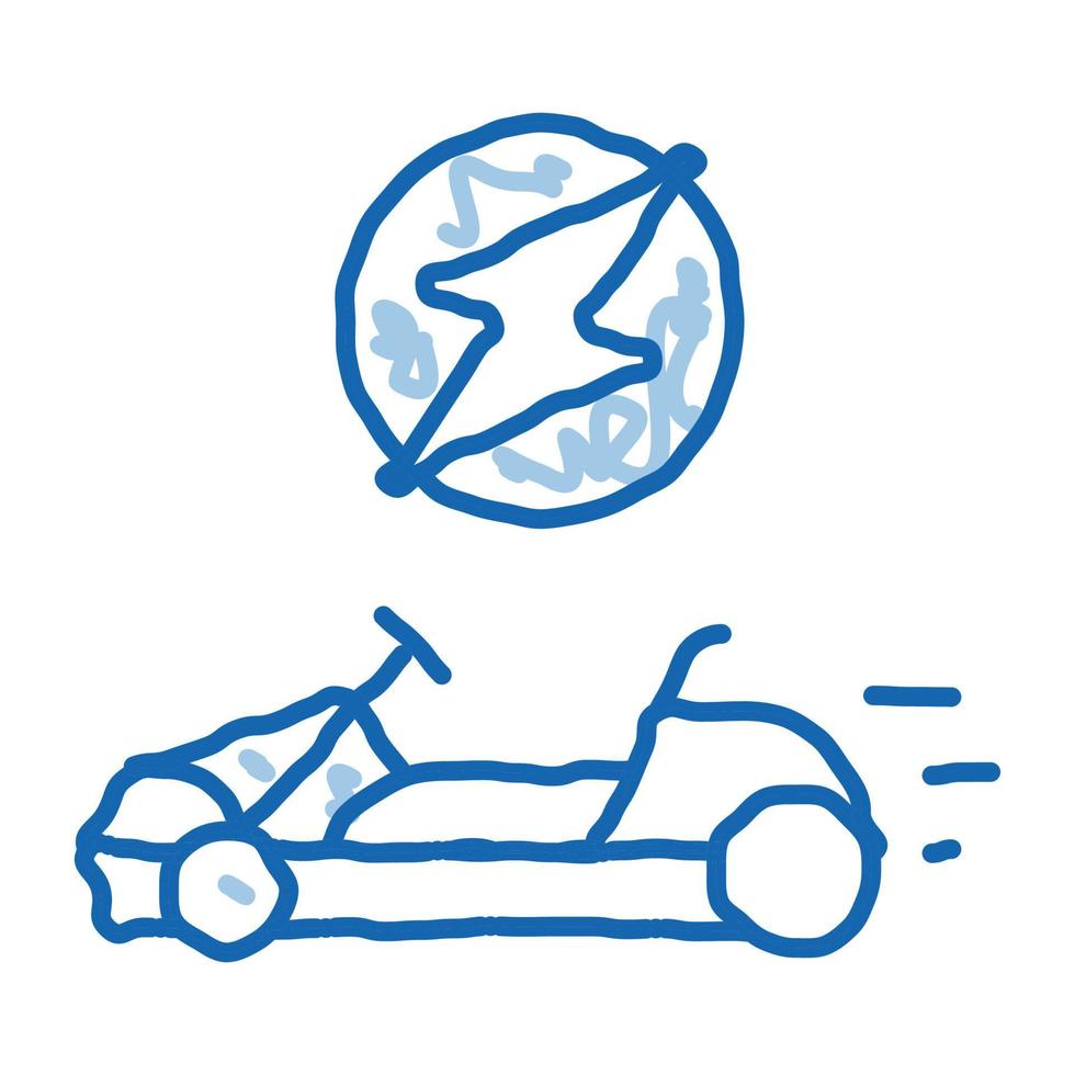icône de doodle de kart électrique illustration dessinée à la main vecteur