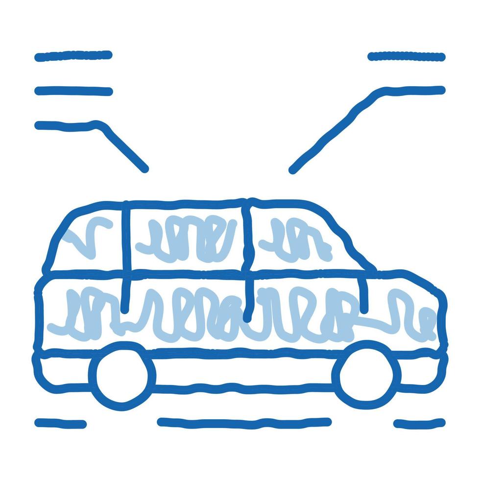 caractéristiques de la voiture doodle icône illustration dessinée à la main vecteur