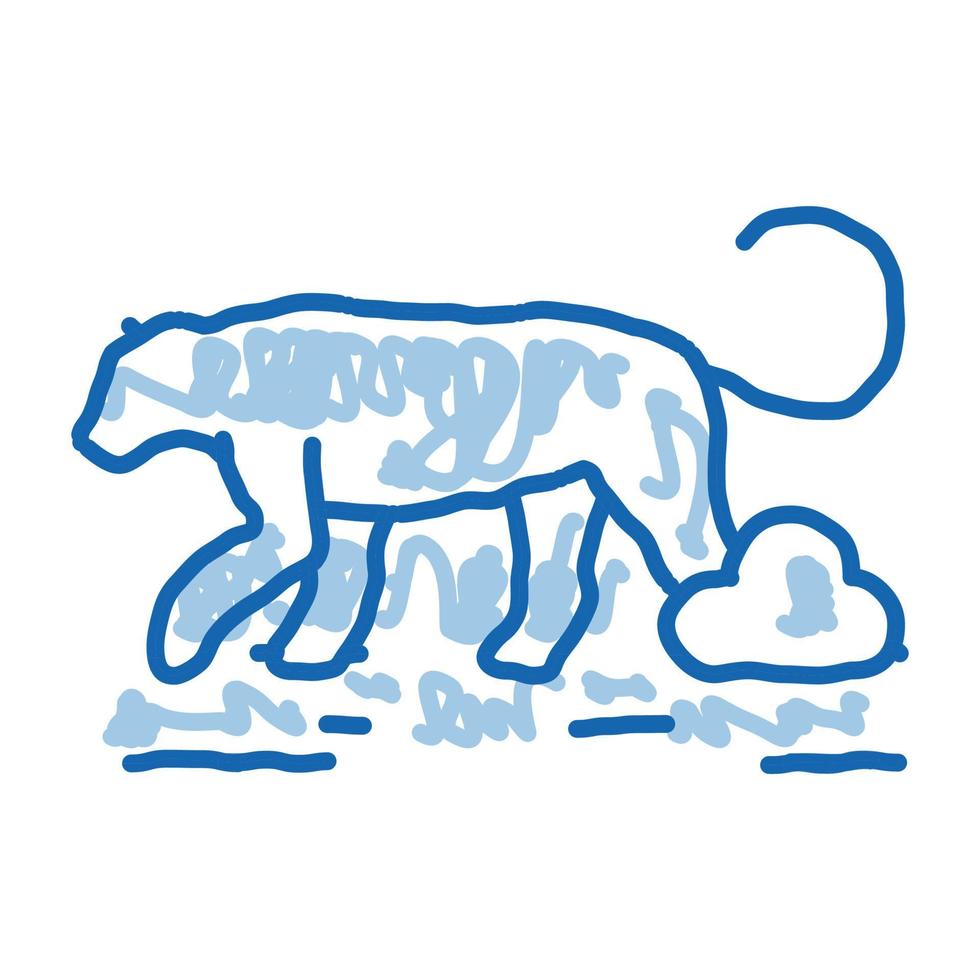 lion animal sauvage doodle icône illustration dessinée à la main vecteur