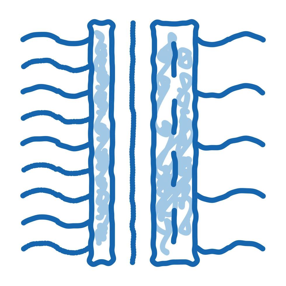 goutte de liquide avec germe traitement de l'eau doodle icône illustration dessinée à la main vecteur