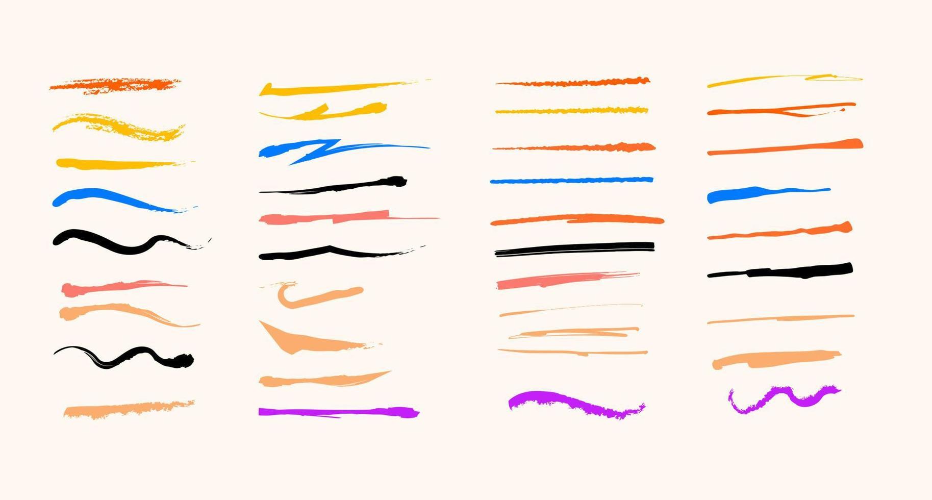 ensemble de vecteurs d'éléments de conception de ligne d'encre vecteur