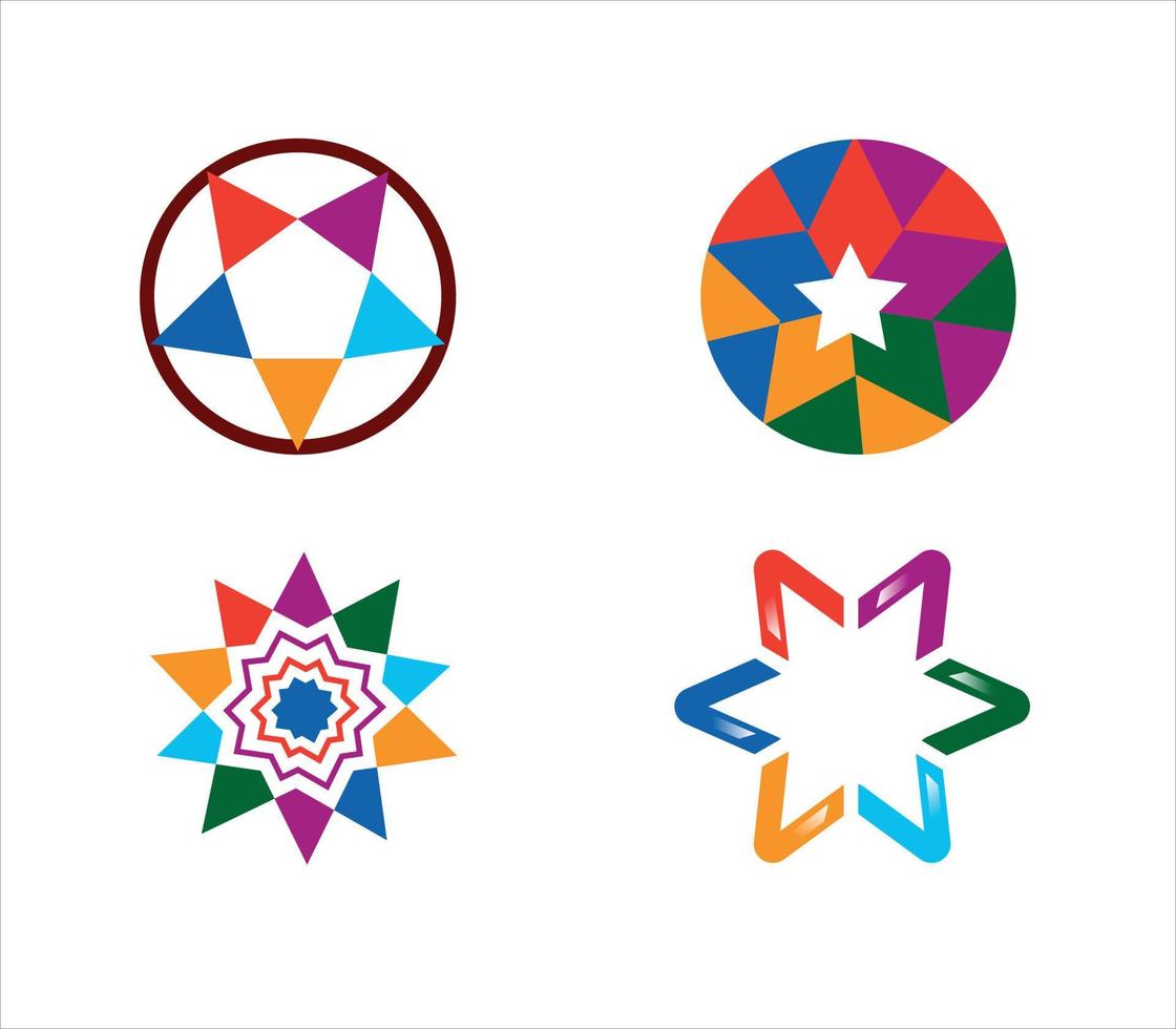 étoile, ensemble créatif de formes abstraites de cercle, ensemble de symboles abstraits vecteur