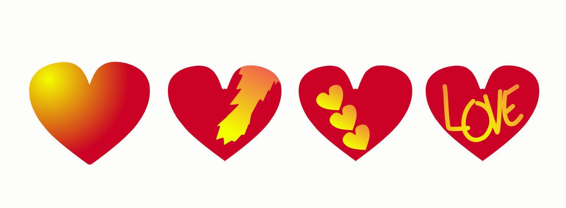 vecteur d'icône de coeur d'amour. illustration créative collection de symboles d'amour romantique. notion d'amour. élément de design pour la saint valentin.