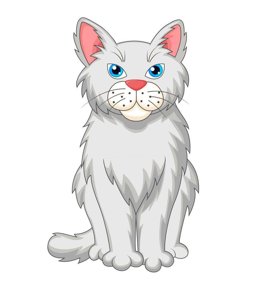 dessin animé mignon chat assis, illustration vectorielle vecteur