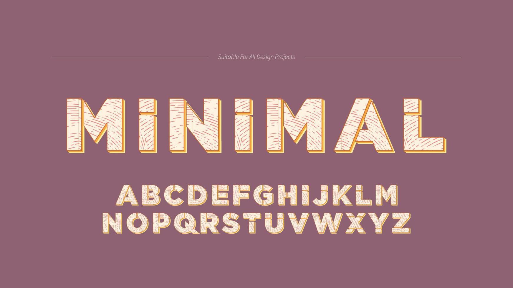 typographie d'ombre de tranche minimaliste vecteur