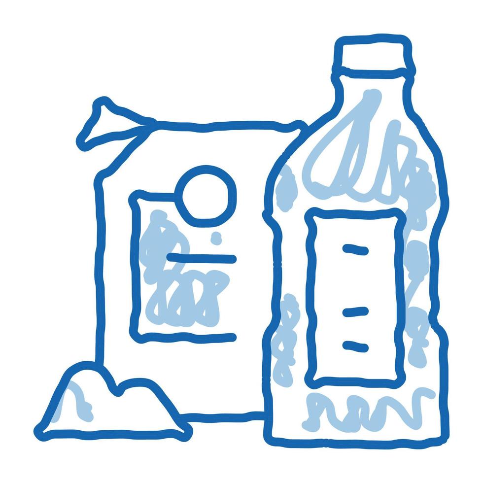 égoutter l'agent de nettoyage doodle icône illustration dessinée à la main vecteur